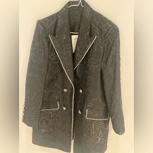 Black Blazer with Tiger Buttons